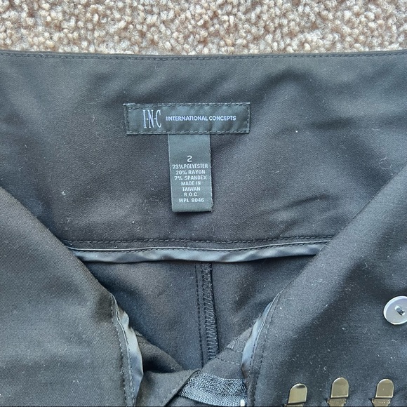 INC International Concept High Rise Capri Pants Black size 2 - Picture 3 of 7